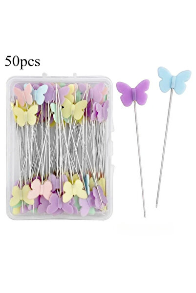 choice2 50 قطعة - فراشة 50 قطعة ملابس تحديد المواقع اليدوية إبرة على شكل دبوس...