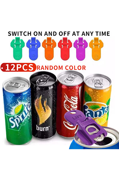 Choice 12 قطعة 1/3/6/12 قطعة فتاحة علب مشروبات متعددة الألوان وغطاء واقٍ - قا...