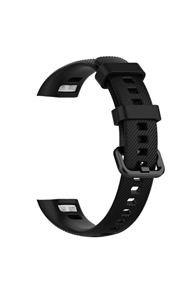 Choice سوار معصم سيليكون أسود لساعة Honor Band 4 5 الذكية، حزام معصم بديل لسا...
