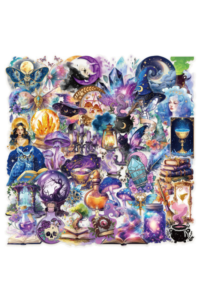 Choice ملصقات ساحرة على شكل قمر متعدد الألوان، 50 قطعة/العبوة، ملصقات ساحرة م...