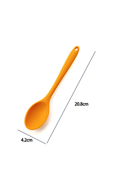 Choice M H Orange For Better Life 1Pc Soft Silicone Spoon Stirring Long Handle Tableware Cooking Utensils