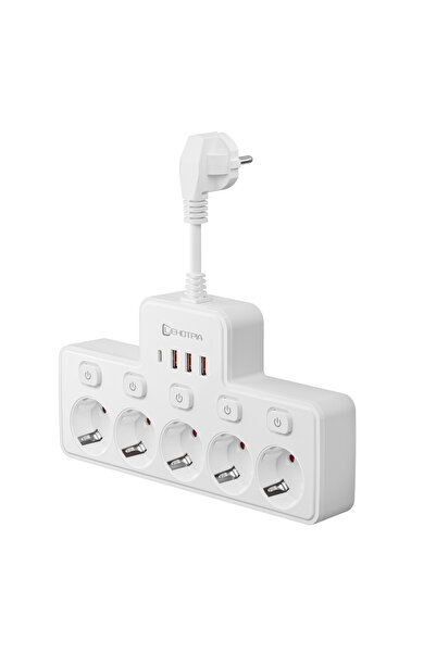 Choice EU Plug EU Plug White EU AC Plug Independent Switch Wall Mounted Power Strip European Standard Plug