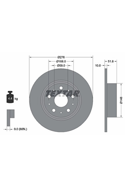 TEXTAR Disc Frana Alfa Romeo 166 Gac Trumpchi GS5