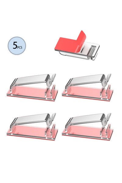 Choice شفافة - 5 قطع 5/10/20 قطعة مشابك إدارة الكابلات ذاتية اللصق منظمات الك...