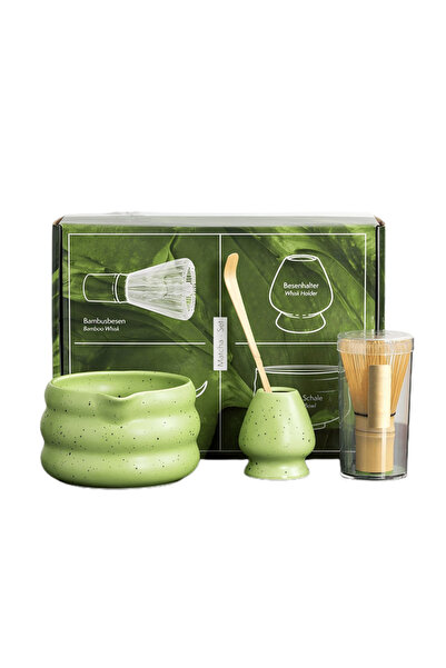 Choice4 مجموعة مكونة من أربع قطع باللون الأخضر، مجموعة ماتشا يابانية مكونة من...