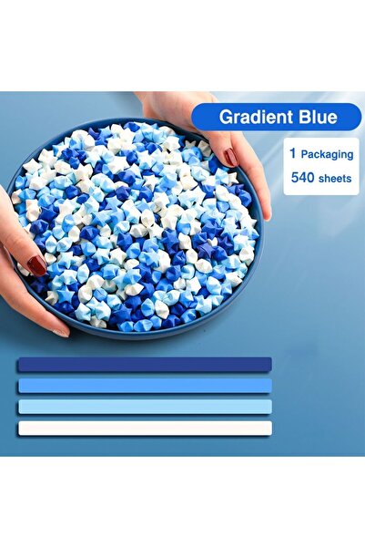 Choice شريط ورقي على شكل نجمة متدرجة الألوان من 540 قطعة من ورق الأوريجامي ال...