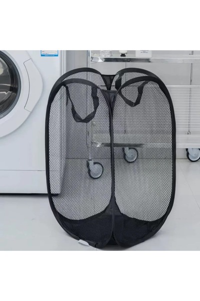 Choice قطعة واحدة من سلة الغسيل القابلة للطي باللون الأسود لفرز الغسيل المتسخ...