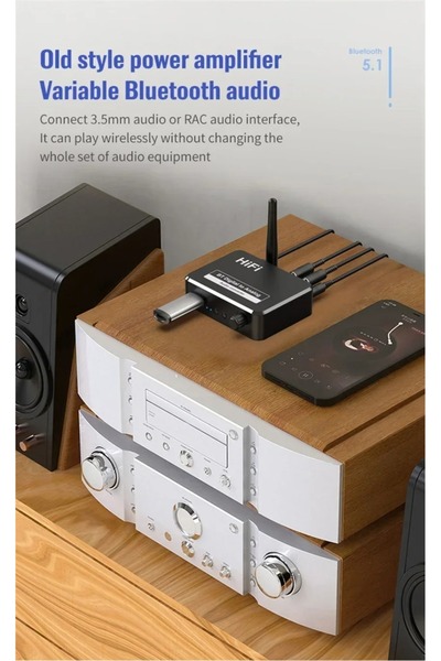 Vikefon Bluetooth 5.0 Receiver Digital to Analog Audio DAC Converter Adapter Digital SPDIF Optical Toslin...