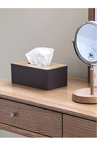 Choice حامل علبة مناديل من الخيزران باللون الأسود، منظم مناديل للطاولة/المطبخ...