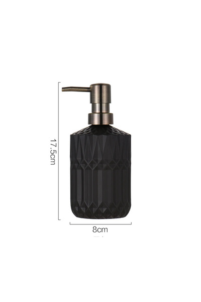 Choice موزع صابون سائل يدوي أسود 400 مل، عبوات زجاجية شفافة لمعقم اليدين، اضغ...