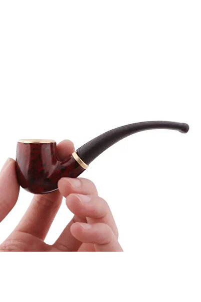Choice polychrome New Imitation Wood Pipe Men's Classic Resin Pipe Old-Fashioned Dry Pipe Portable Copper P