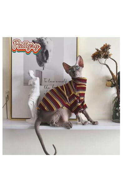 Choice تي شيرت قطط أليفة على طراز ريترو عالي الجودة باللون الأحمر، بأكمام قصي...