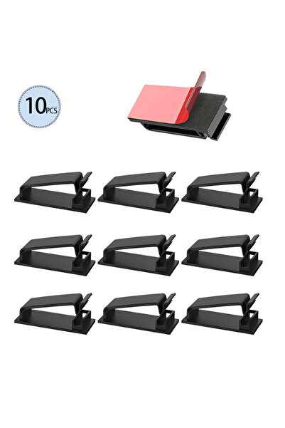 Choice black-10PCS 5/10/20 Pcs Self Adhesive Cable Management Clips Cable Organizers Wire Clips Cord Holder