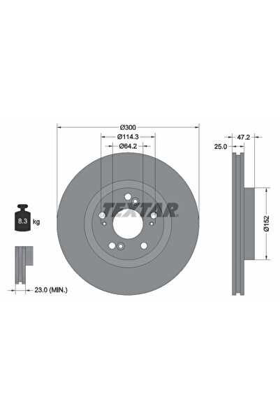 TEXTAR Disc Frana Honda Accord 7/Shuttle