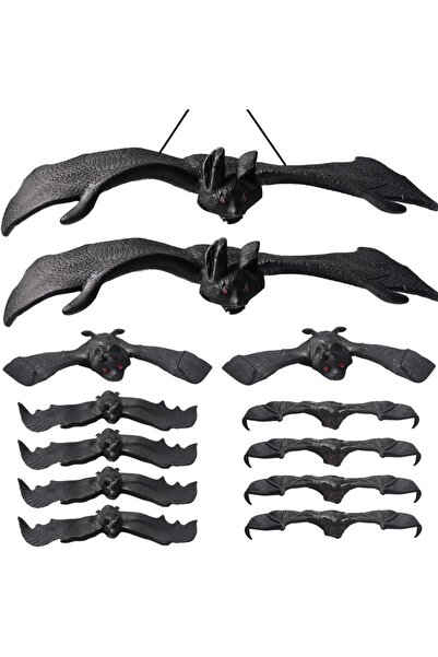choice2 6.5 × 18 سم 5 قطع 5 قطع قلادة محاكاة الخفاش السوداء للهالوين ليوم كذب...