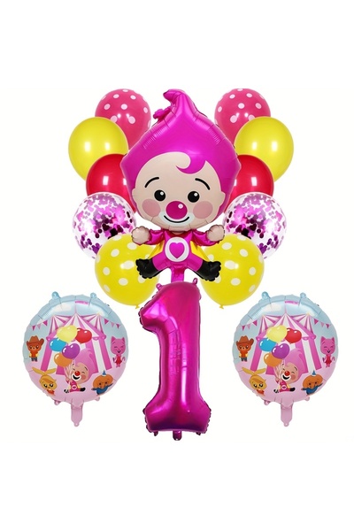 Miniso Other Set-1 1set Cartoon New Clown Foil Balloons 32inch Number 1 2 3 Balloon Children Baby Shower Bi