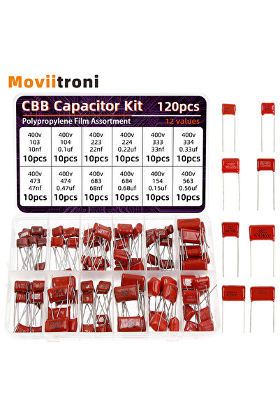 Choice 630V Kit 120pcs CBB Capacitor Assortment Kit Metallized Polypropylene Film Capacitors