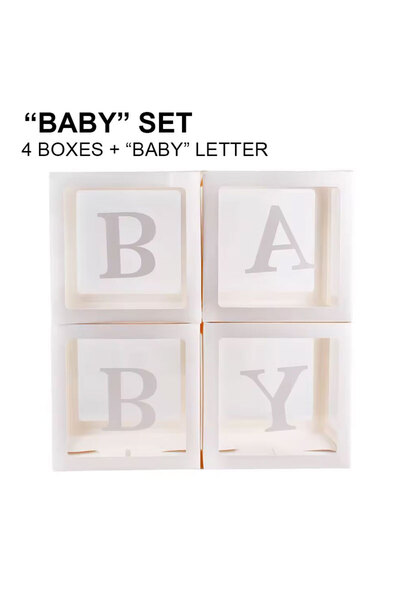 Choice مجموعة BABY مقاس 25×25 سم، صندوق بريد شفاف مقاس 25/27 سم، صندوق بالونا...