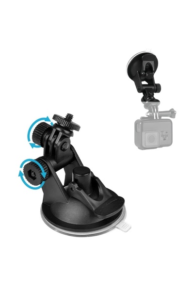 Choice حامل تثبيت أسود لكاميرا جو برو 12 مع كأس شفط، مناسب لكاميرا جو برو 12 ...