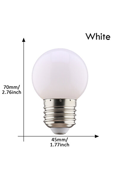 Parkson لمبة إضاءة LED بيضاء E27 220 فولت، 20 قطعة، لمبة إضاءة LED G45 1 وات ...