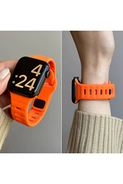 Choice iwatch 4 5 6 se 44mm Orange Silicone Band For Apple Watch series 10 46...