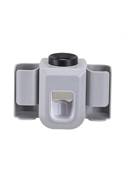 Choice حامل فرشاة أسنان رمادي بفتحتين، منظم فرشاة أسنان على الحائط، حامل معجون أسنان، عصارة معجون أسنان