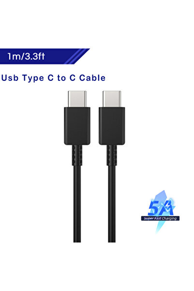 Samsung Black 1m 5A Pd Usb Cable 45W Type C To Type C Super Fast Charging Cabel Galaxy S25 Ultra S24