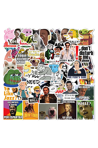 Choice مجموعة متنوعة من 50 قطعة من ملصقات الميم اللطيفة بألوان متعددة، بتصامي...