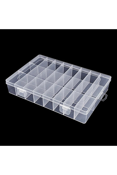 Choice صندوق تخزين شفاف مكون من 24 شبكة و24 حجرة للأزرار ولوازم الخياطة وإكسس...