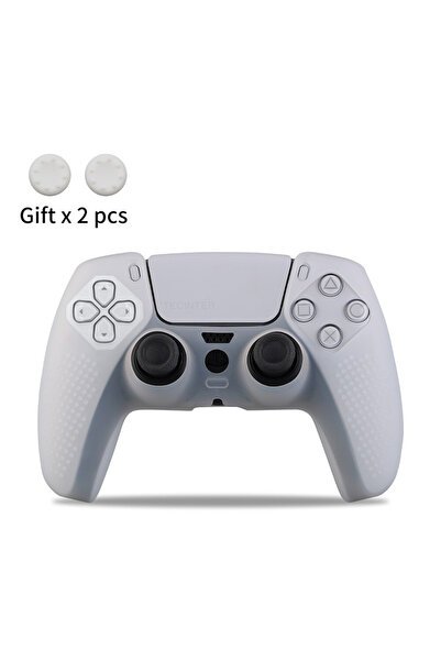 Choice غطاء حماية سيليكون أبيض مانع للانزلاق لوحدة تحكم PS5، وحافظة ملحقات لج...