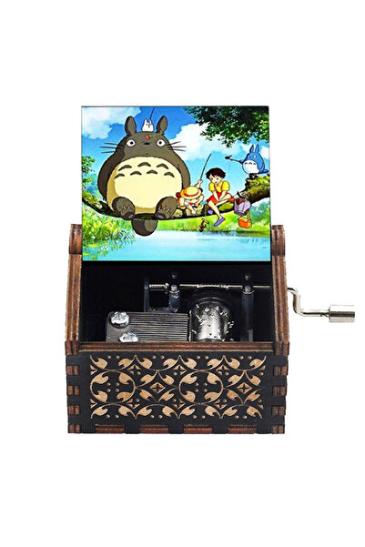 Choice Totoro 01 Wooden painted music box, Totoro music gift, ornament, light luxury wooden hand cranked mu