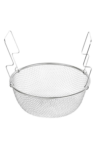 Choice سلة بمقبض مزدوج 18 سم، سلة شطف وتصفية وقلي من الفولاذ المقاوم للصدأ 30...