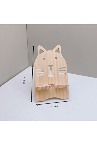 Choice1 حامل هاتف محمول خشبي على شكل قطة كرتونية محمول قابل للفصل بجانب السري...