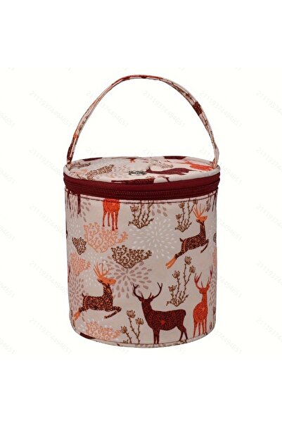 Choice حقيبة تخزين خيوط صوف دائرية من جلد غزال سيكا، حقيبة منظم خيط صوفي للحي...