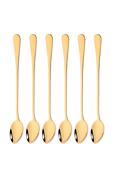Choice Gold 6Pcs Coffee Spoon Ice Cream Tea Stirring Spoon Kitchen Accessories Bar Tools Long Handled Spoon