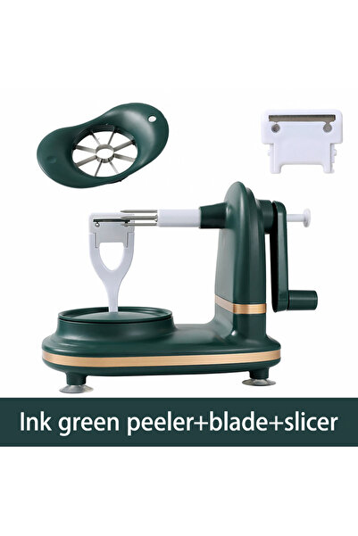 Choice1 مقشرة فواكه/خضراوات دوارة يدوية 3 في 1 من ديب جرين، شفرات من الفولاذ ...
