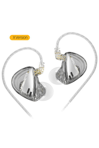 Choice سماعات أذن فضية بدون ميكروفون KZ Libra X، سماعات أذن باس قابلة للفصل، سماعات أذن HiFi IEM، موسيقى