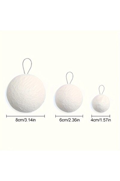 Choice 4 سم 6 قطع بيضاء نقية 6 قطع زينة عيد الميلاد من الفوم الأبيض - زينة كر...