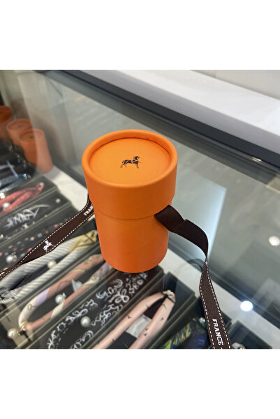 Choice مجموعة صناديق هدايا أخرى من وشاح أسطواني برتقالي فرنسي مقاس 10 × 5 سم،...