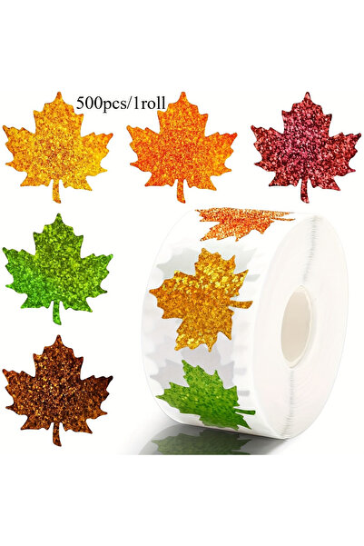 Choice 500 قطعة - لفة واحدة 500 قطعة / لفة ملصقات ورقة القيقب ثلاثية الأبعاد ...