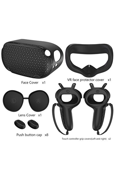 Choice black Silicone Protective Cover Shell Case For Oculus Quest 2 VR Headset Head Face Cover Eye Pad Han