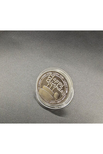 Choice Silver Metallic Birthday Commemorative Coin Party Birthday Cake Wishes...