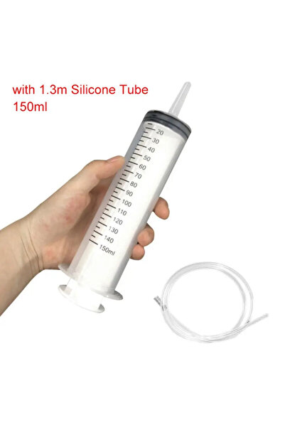 Choice 150 مل مع أنبوب بطول 1.3 متر، قطعة واحدة، محقنة بسعة كبيرة 150 مل - 500 مل، مضخة قابلة لإعادة الاستخدام، قياس 1.3 متر