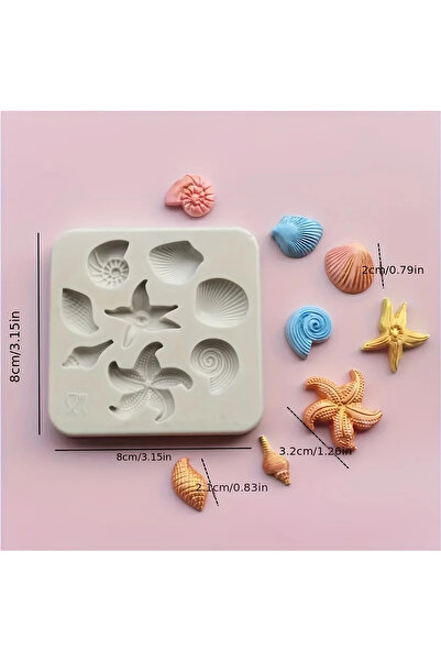 Choice قالب سيليكون على شكل صدفة نجم البحر ومحارة ZY-0033، مصنوع يدويًا، على ...