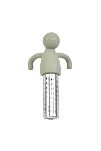 Choice1 مصفاة شاي رمادية مبتكرة على شكل إنسان، فلتر أوراق شاي من الفولاذ المق...