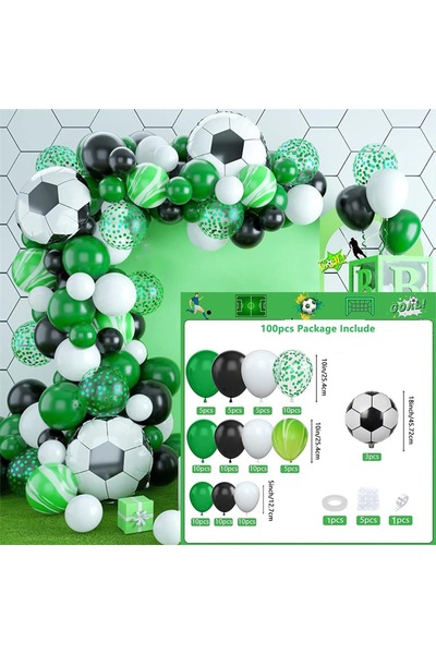 Choice Other MULTI 100pcs, Soccer Birthday Party Decoration Balloon Garland A...