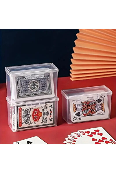 Choice 3pcs 1/3/4pcs Playing Card Box, Clear Deck Case, Two Poker Images Can Be Placed (NO Cards) Christmas