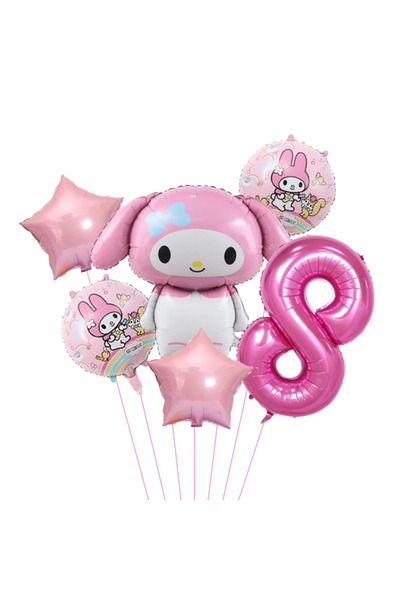 Miniso 6 قطع 8 6 قطع كرتونية لطيفة كورومي ماي ميلودي سينامورول بالونات من رقا...