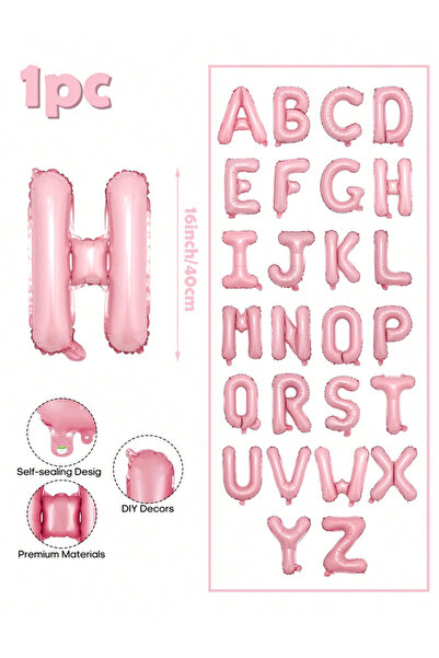 Choice 16INCH Pink letters H 16 inch pink letter decoration balloon, A-Z alum...