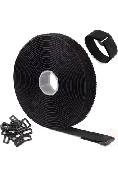 Choice 5 أمتار مع 25 مشبكًا، عرض 2 سم، شريط تثبيت من النايلون قابل لإعادة الا...